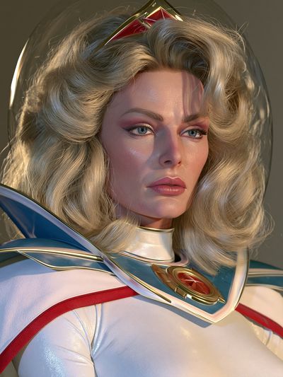 Retro Sci-Fi Heroine Portrait Poster. poster