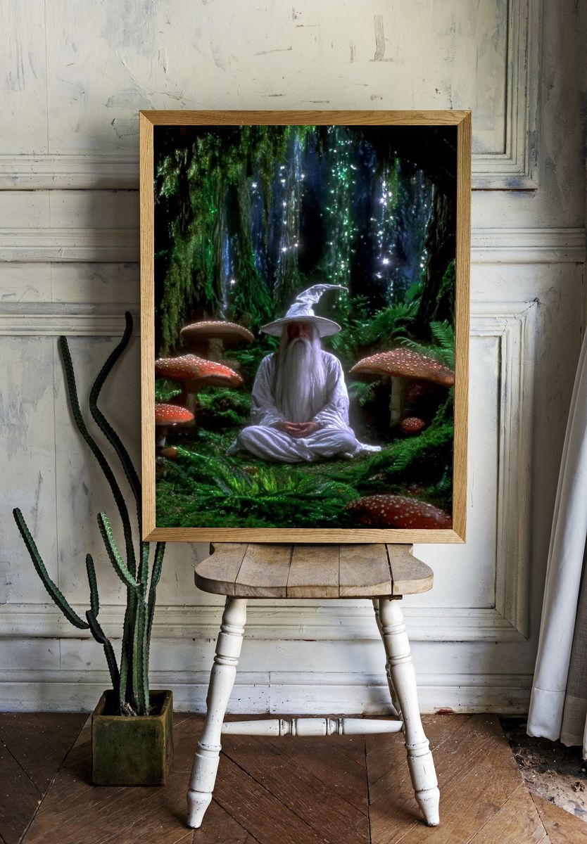 Wizard in Enchanted Forest Poster. room preview