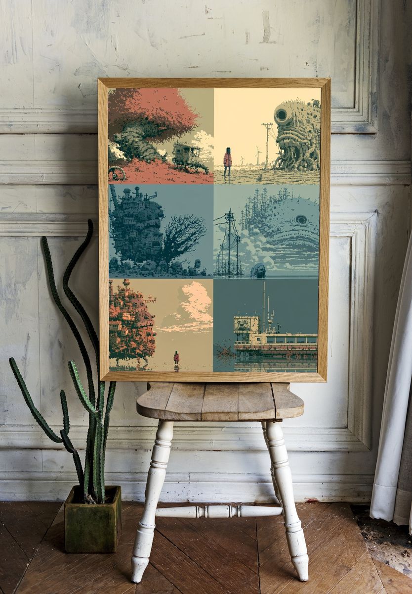 Floating Islands Surrealism Poster. room preview