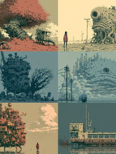 Floating Islands Surrealism Poster.