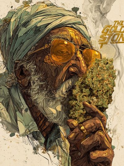 The Golden Stoner Illustration Poster. poster print