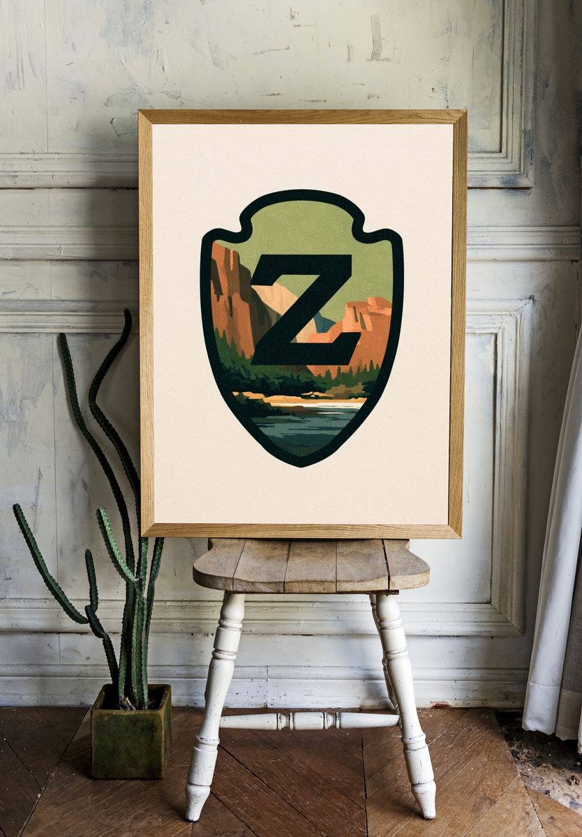Z Canyon Emblem Illustration Poster. — room view 1
