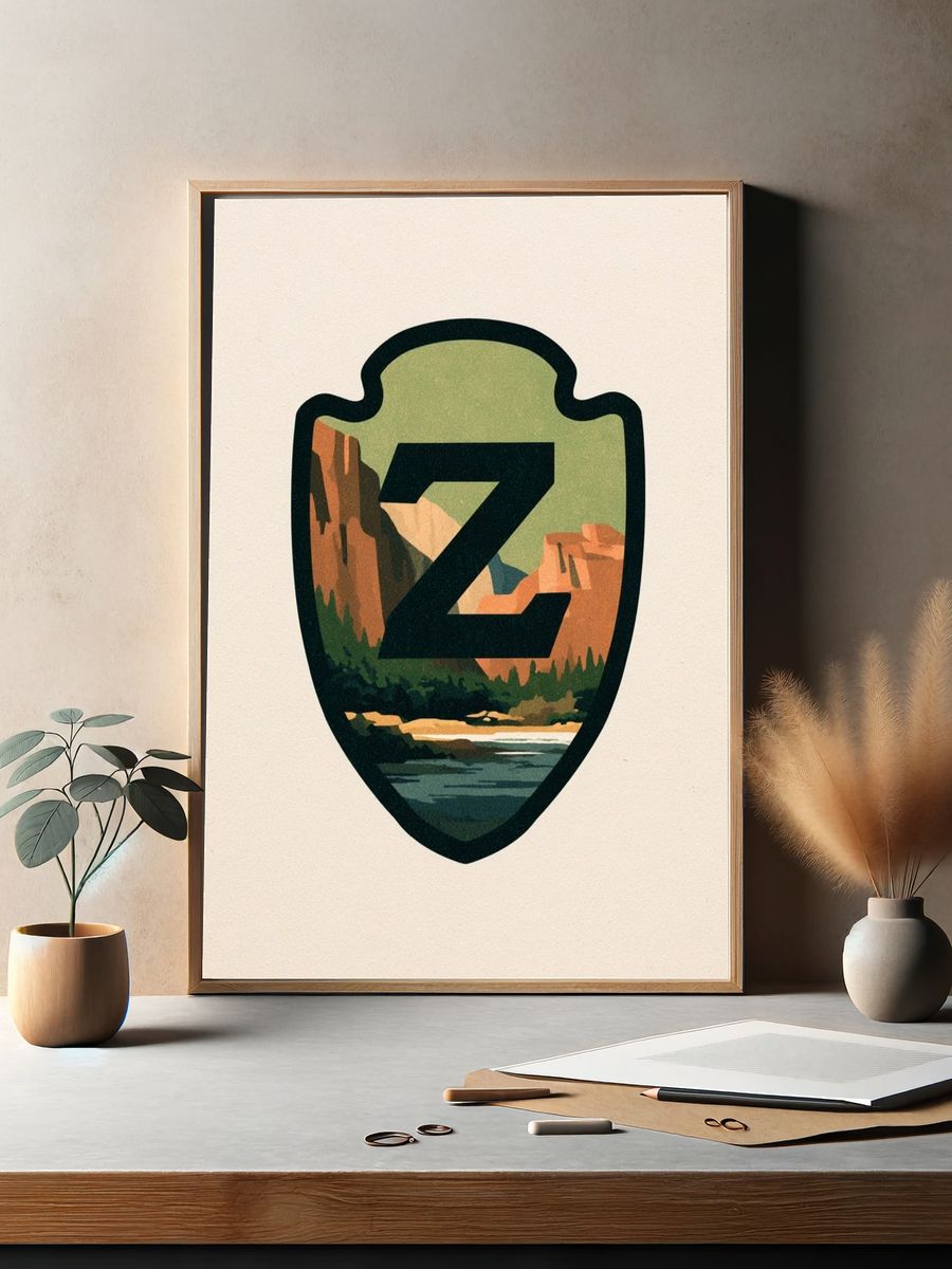 Z Canyon Emblem Illustration Poster. — room view 2