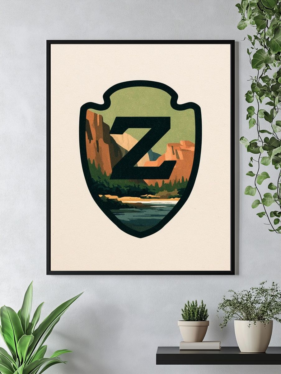 Z Canyon Emblem Illustration Poster. — room view 4