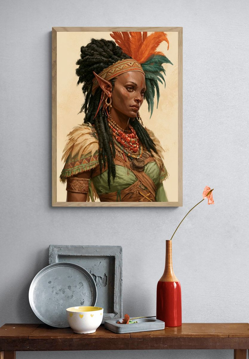 Fantasy Elf Portrait Print. — room view 3