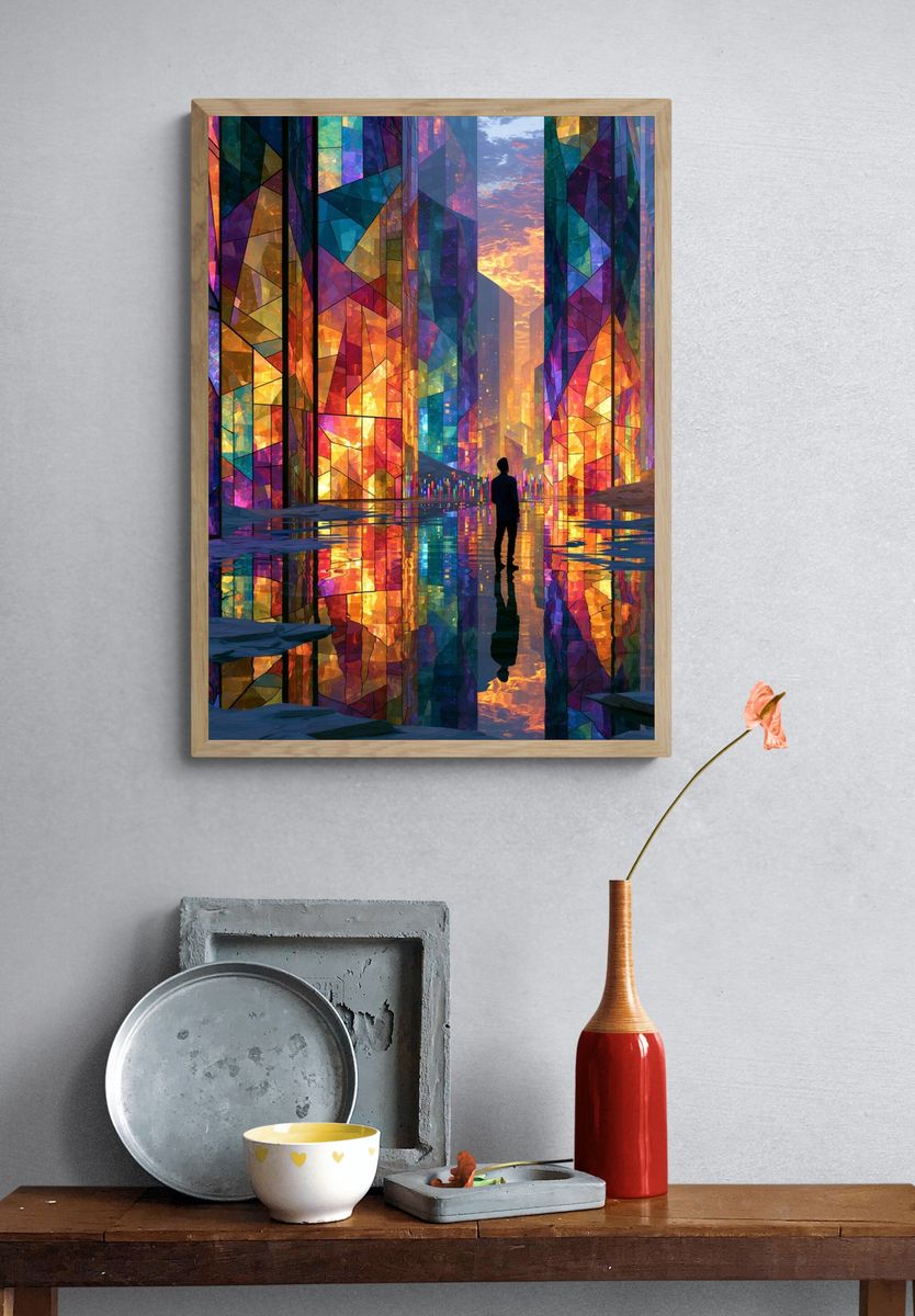Whimsical Fruit Garden Illustration Poster. — room view 3