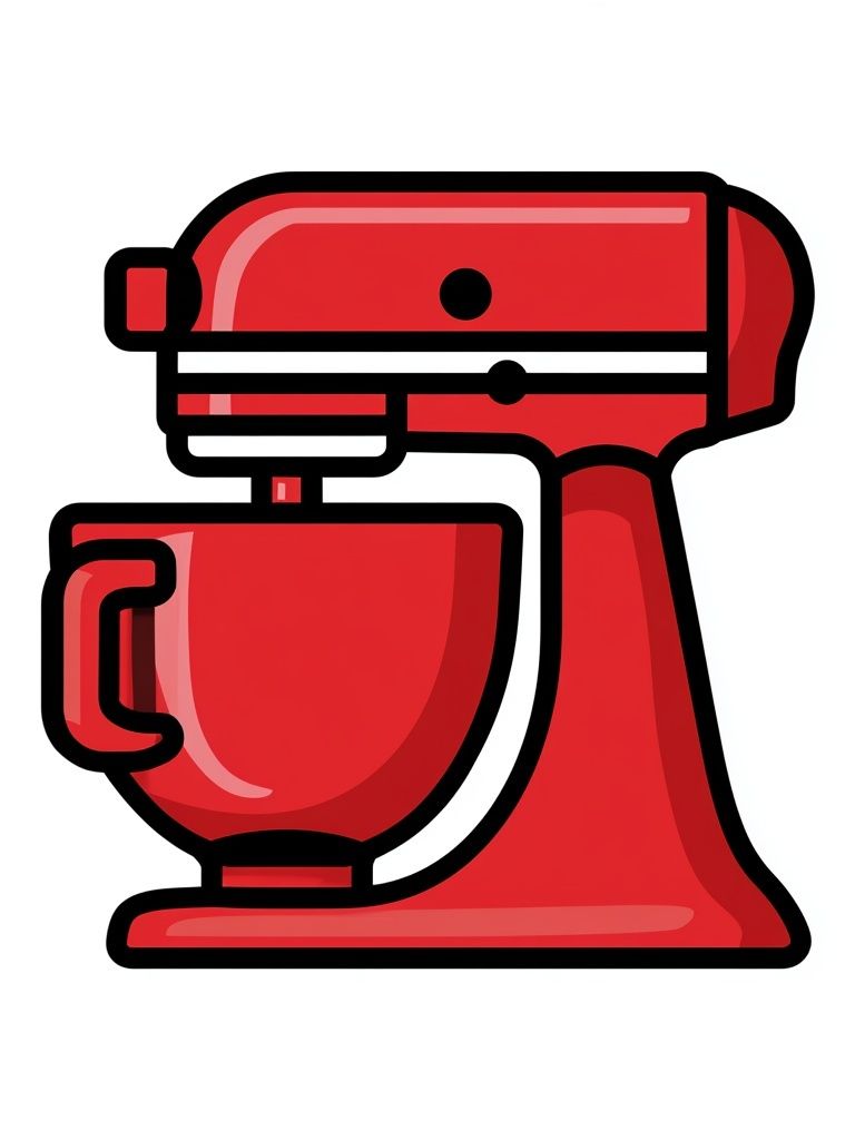 Red Stand Mixer Illustration Poster. poster — illustration art