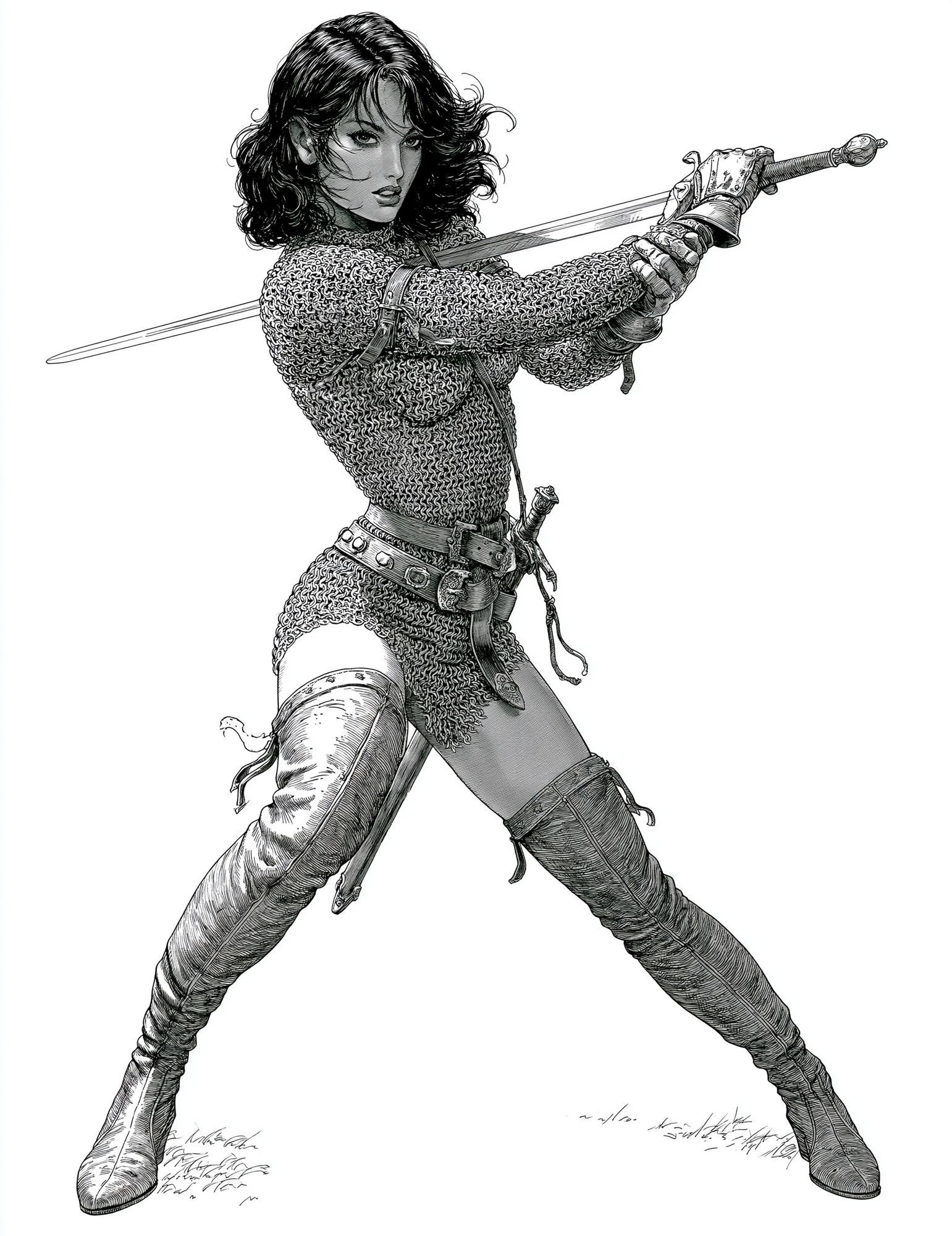 Sword Warrior Illustration Poster. poster detail
