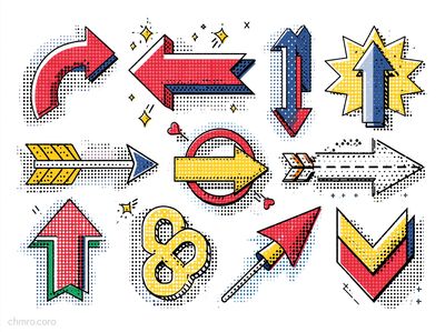 Pop Art Arrows Typography Print. poster