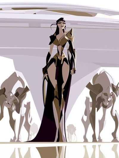 Futuristic Warrior Queen Illustration Poster. poster