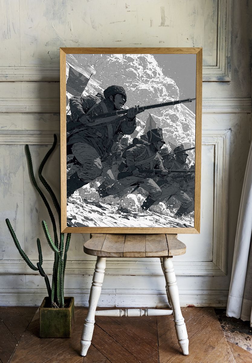 Civil War Charge Illustration Poster. — room view 1
