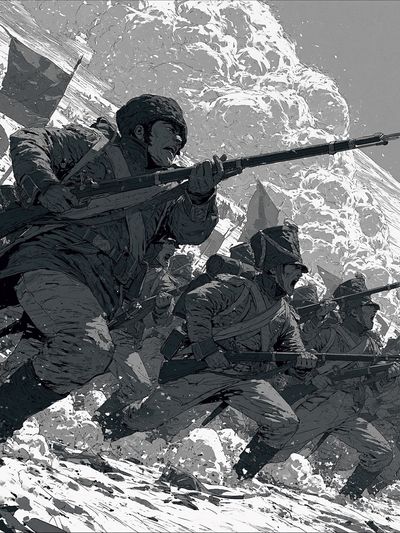 Civil War Charge Illustration Poster. poster