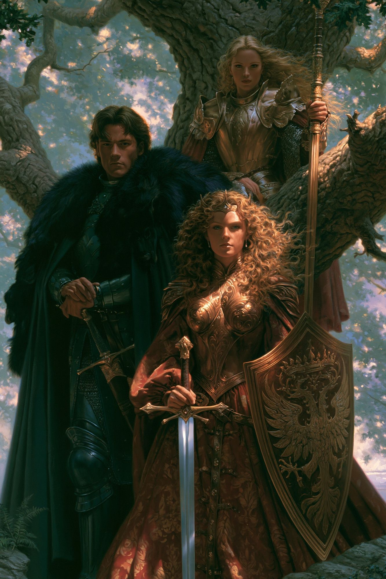 Fantasy Warriors in the Forest Poster. poster — illustration art