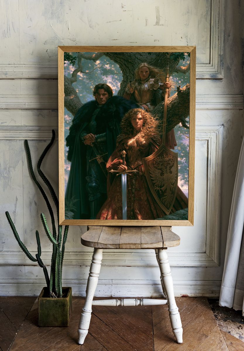 Fantasy Warriors in the Forest Poster. room preview