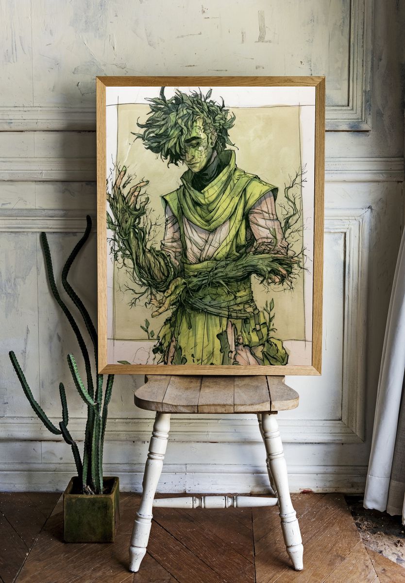 Forest Spirit Character Illustration Poster. — room view 1