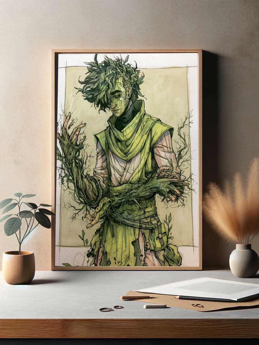 Forest Spirit Character Illustration Poster. — room view 2