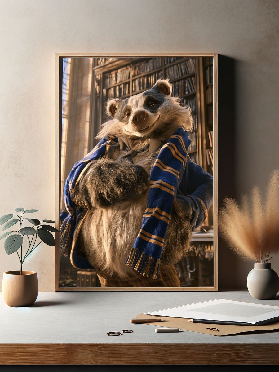 Wizard Raccoon Portrait Poster. — room view 2