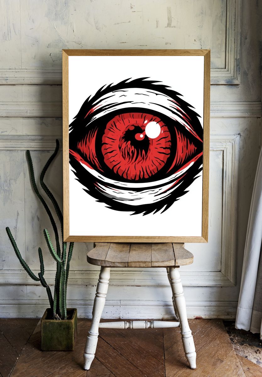 Red Eye Illustration Poster. — room view 1