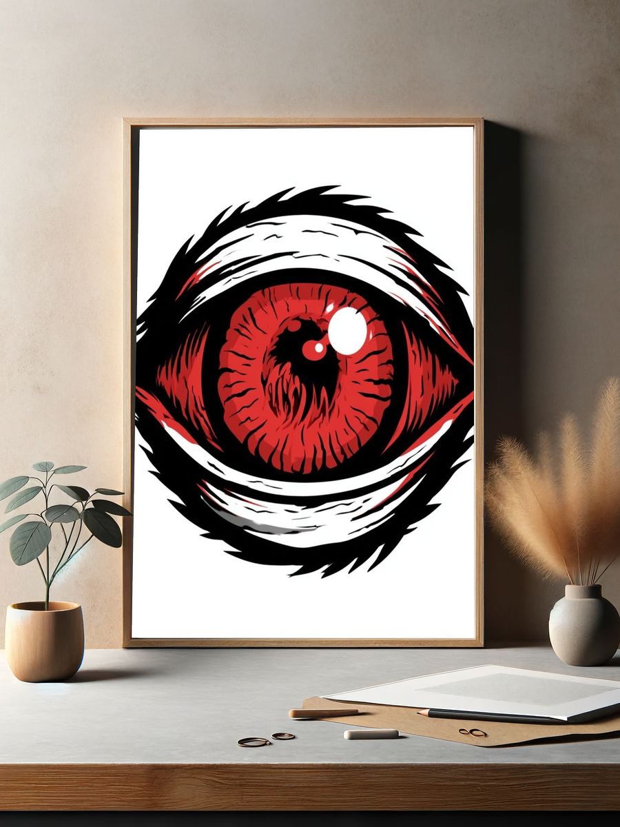 Red Eye Illustration Poster. — room view 2