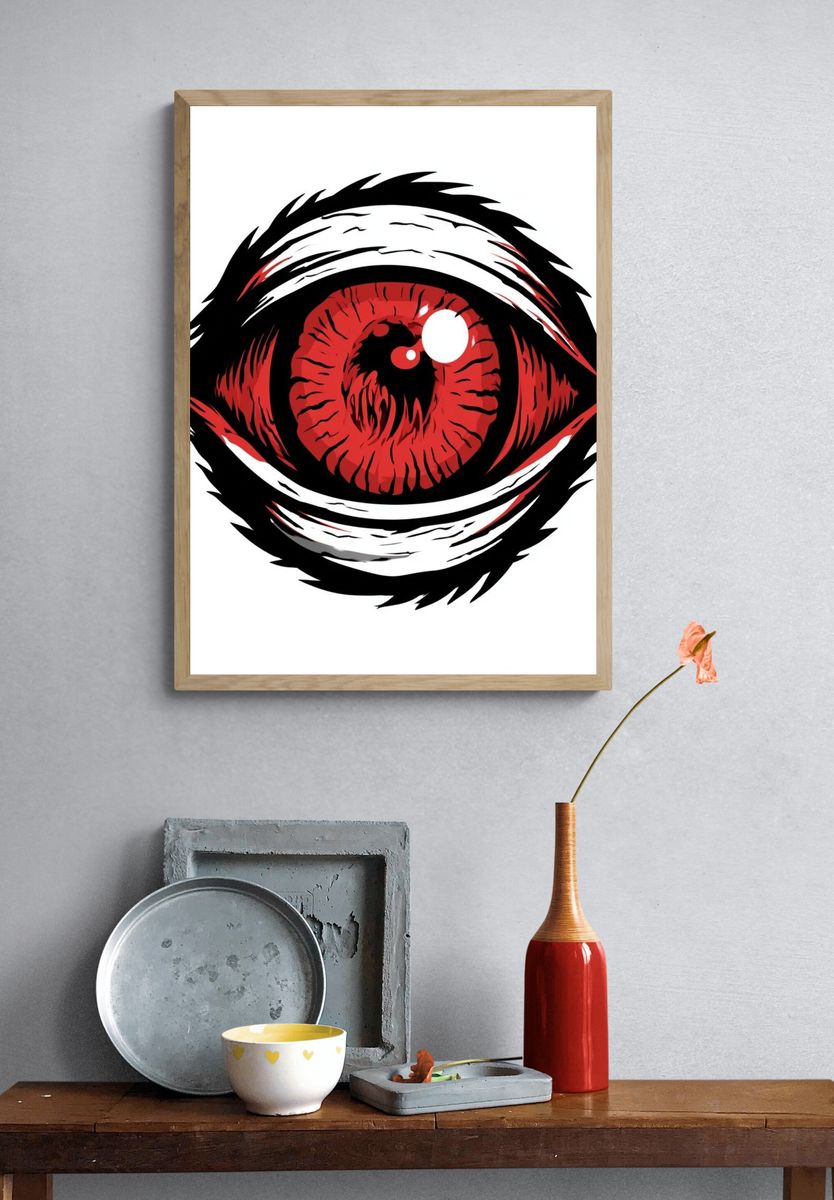 Red Eye Illustration Poster. — room view 3