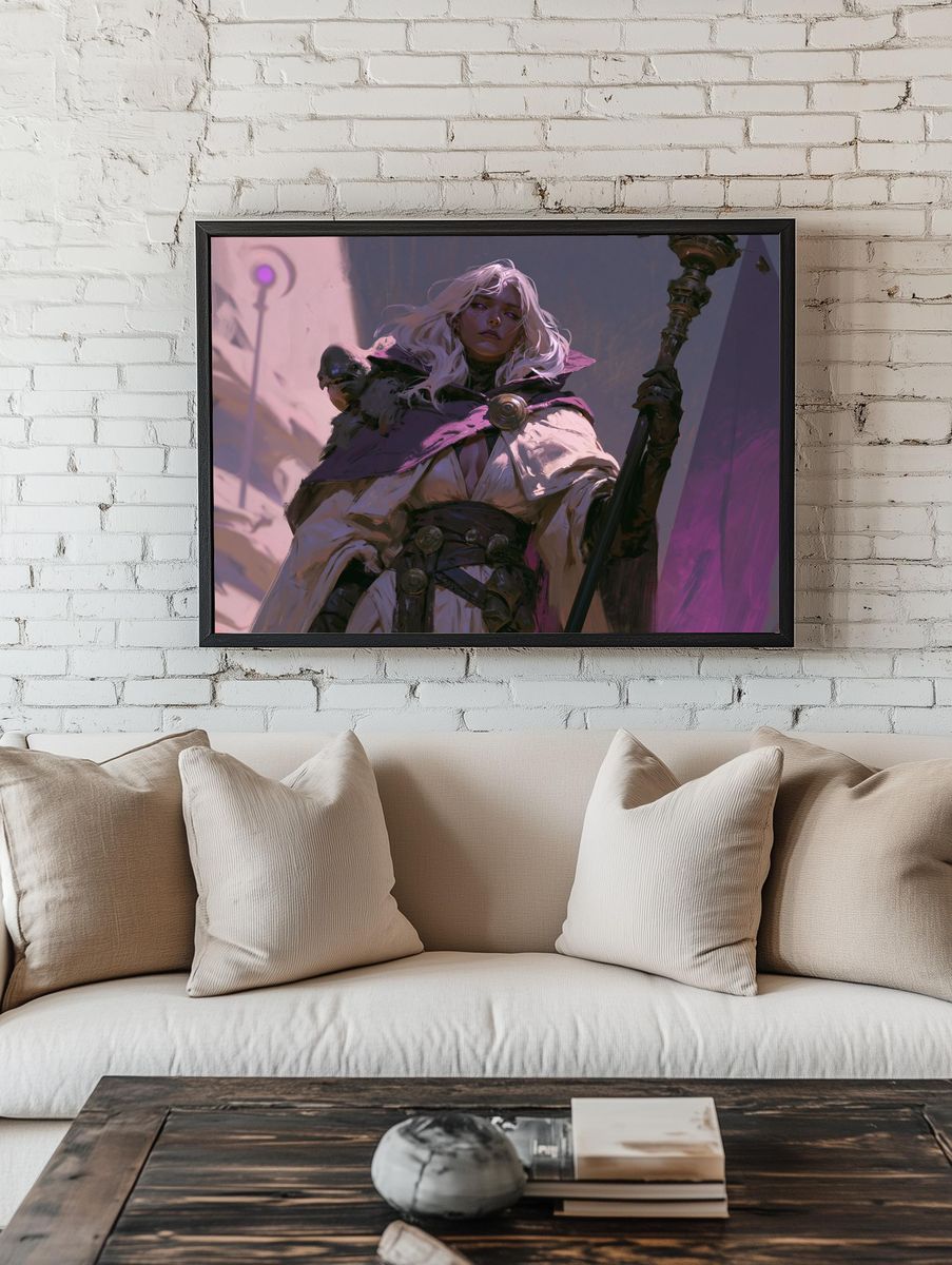 Mystic Sorceress Digital Art Poster. — room view 1