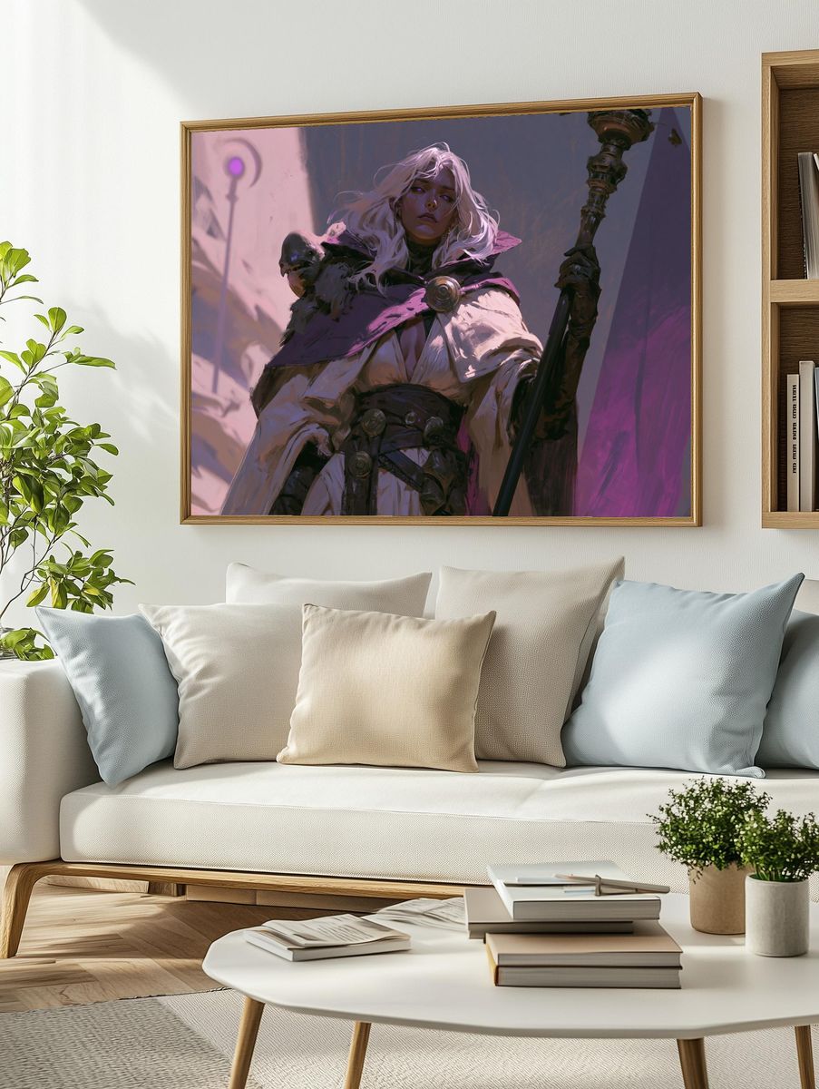 Mystic Sorceress Digital Art Poster. — room view 2