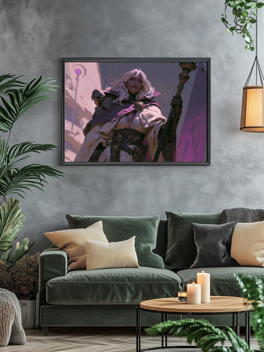 Mystic Sorceress Digital Art Poster. — room view 4