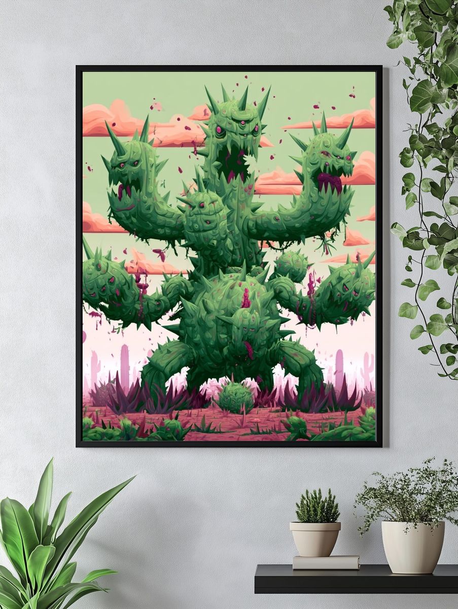 Cactus Monster Desert Print. — room view 4