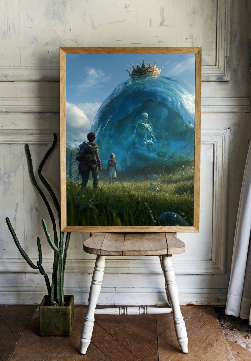 Crowned Bubble Fantasy Print room preview