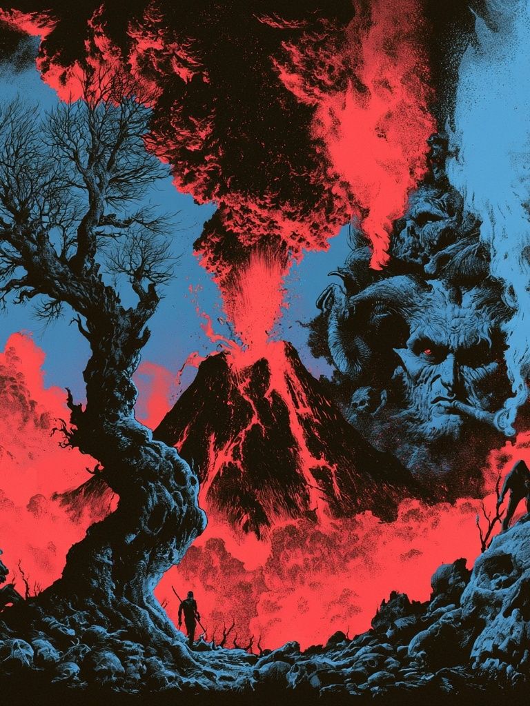 Volcanic Nightmare Fantasy Print. poster detail