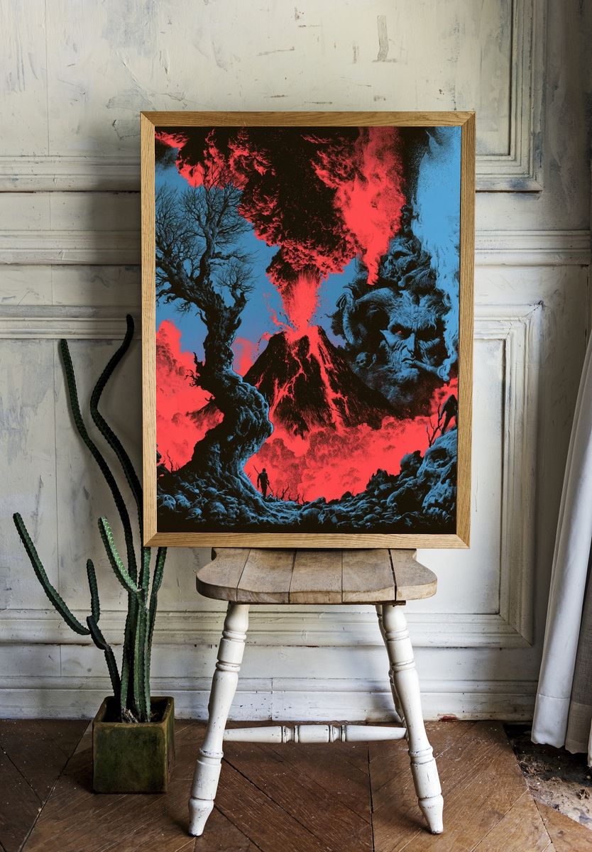 Volcanic Nightmare Fantasy Print. — room view 1