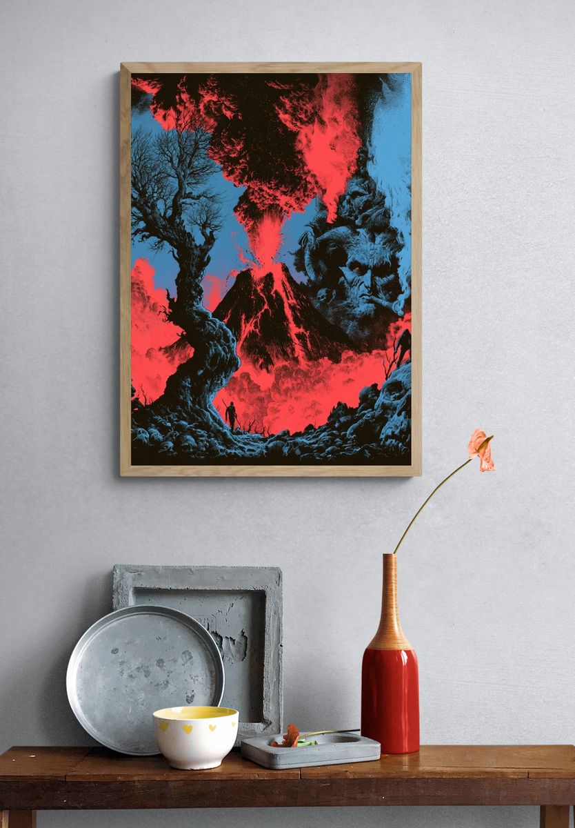 Volcanic Nightmare Fantasy Print. — room view 3