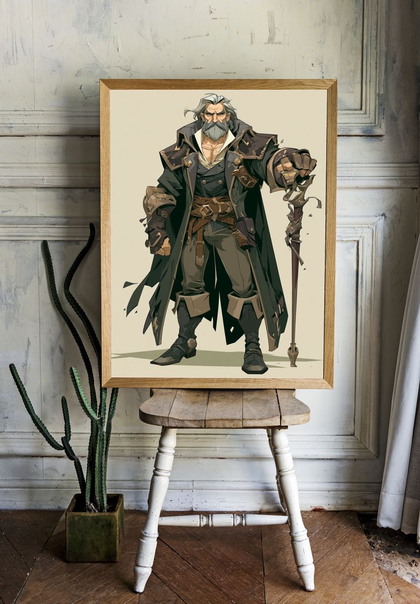 Wandering Warrior Digital Art Poster. room preview
