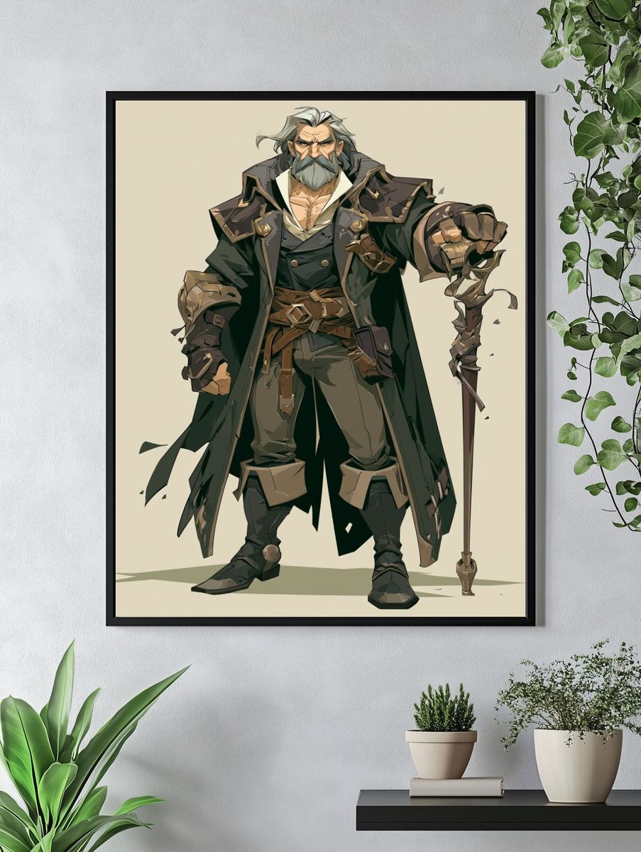 Wandering Warrior Digital Art Poster. — room view 4