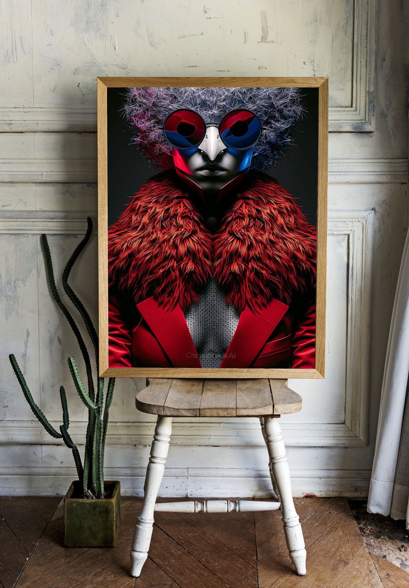 Futuristic Portrait Illustration Poster. — room view 1