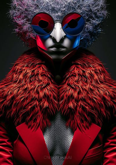 Futuristic Portrait Illustration Poster. poster