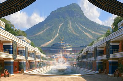 Mythic Mountain Palace Poster. poster