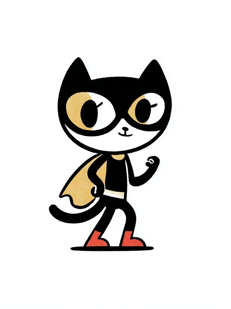 Super Cat Cartoon Print. poster detail