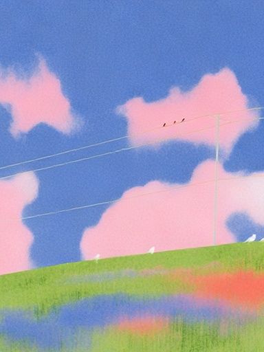 Pastel Cloudscape Illustration Poster. poster — illustration art