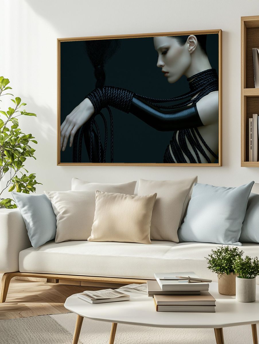 Surreal Rope Portrait Print. — room view 2