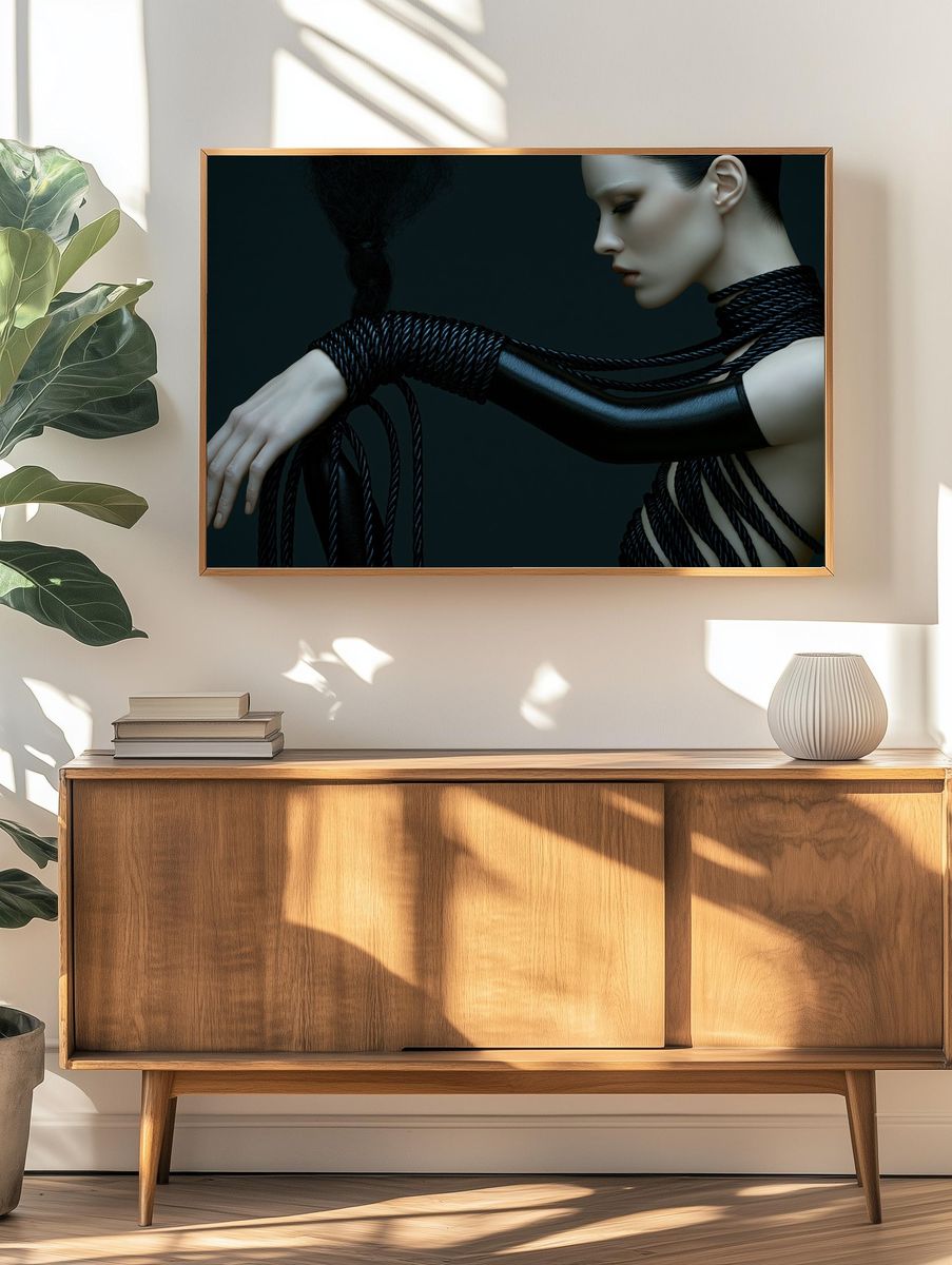 Surreal Rope Portrait Print. — room view 3