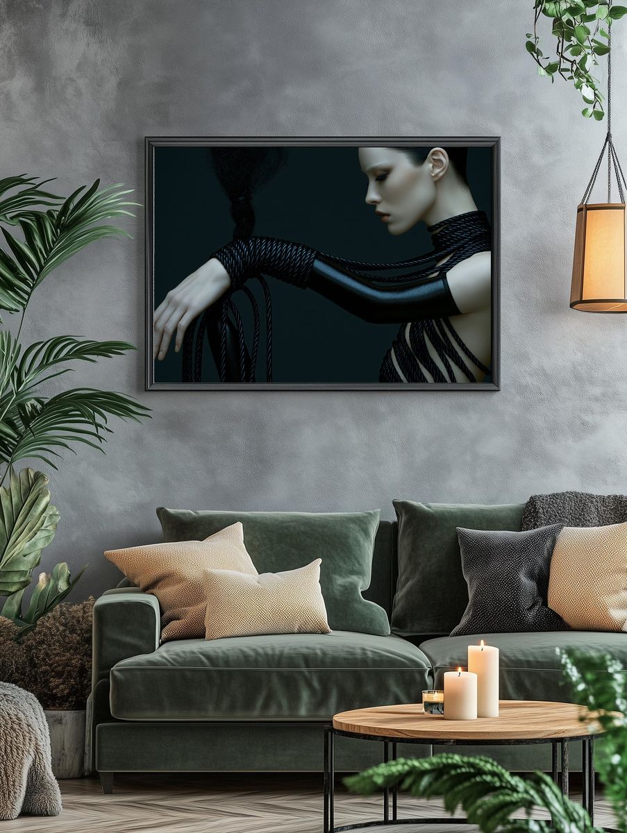 Surreal Rope Portrait Print. — room view 4