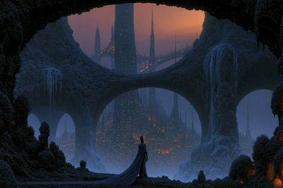 Futuristic Cityscape — Sci-Fi Print. poster