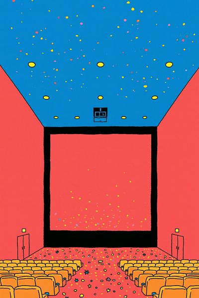 Colorful Cinema Hall Illustration Poster. poster