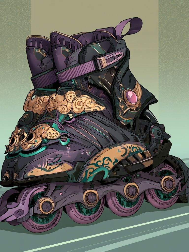 Ornate Roller Skate Illustration Poster. poster — illustration art