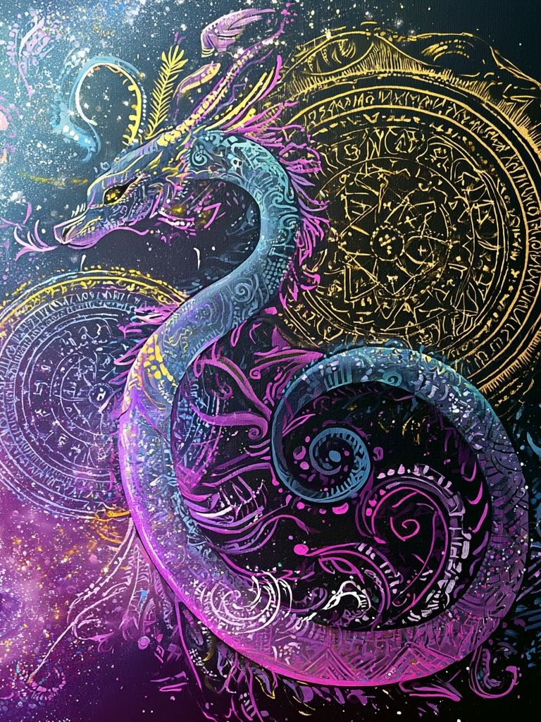 Celestial Dragon Abstract Poster. poster detail
