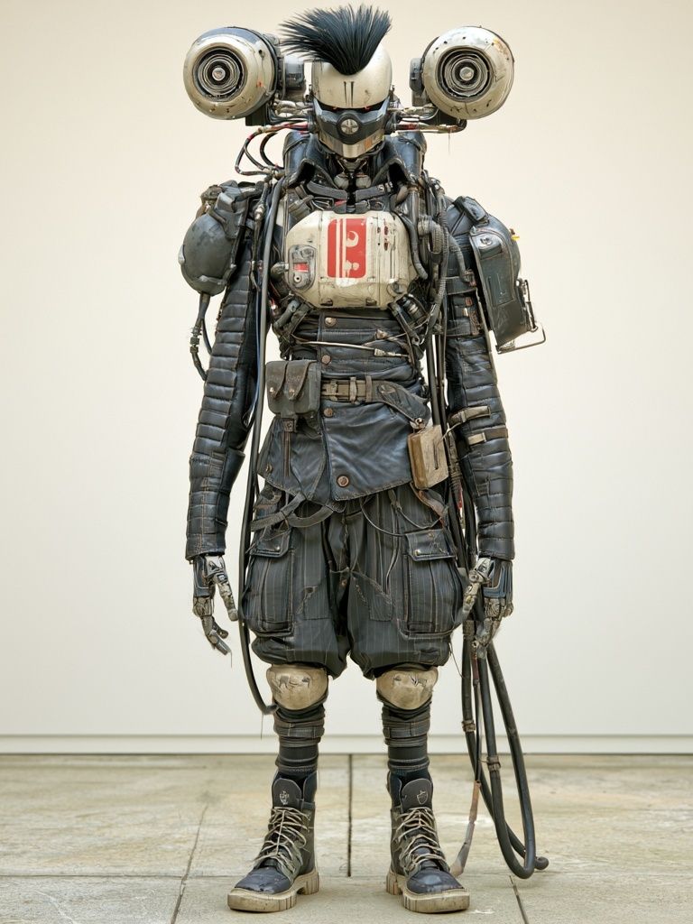 Cyberpunk Robot Figure Poster. poster — illustration art