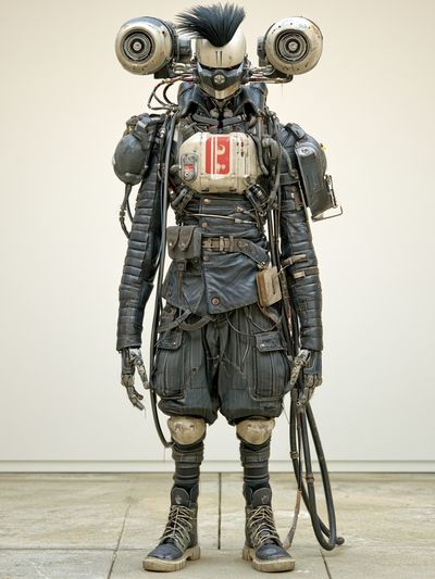 Cyberpunk Robot Figure Poster.