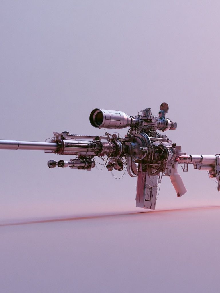 Futuristic Rifle Digital Art Print. poster detail
