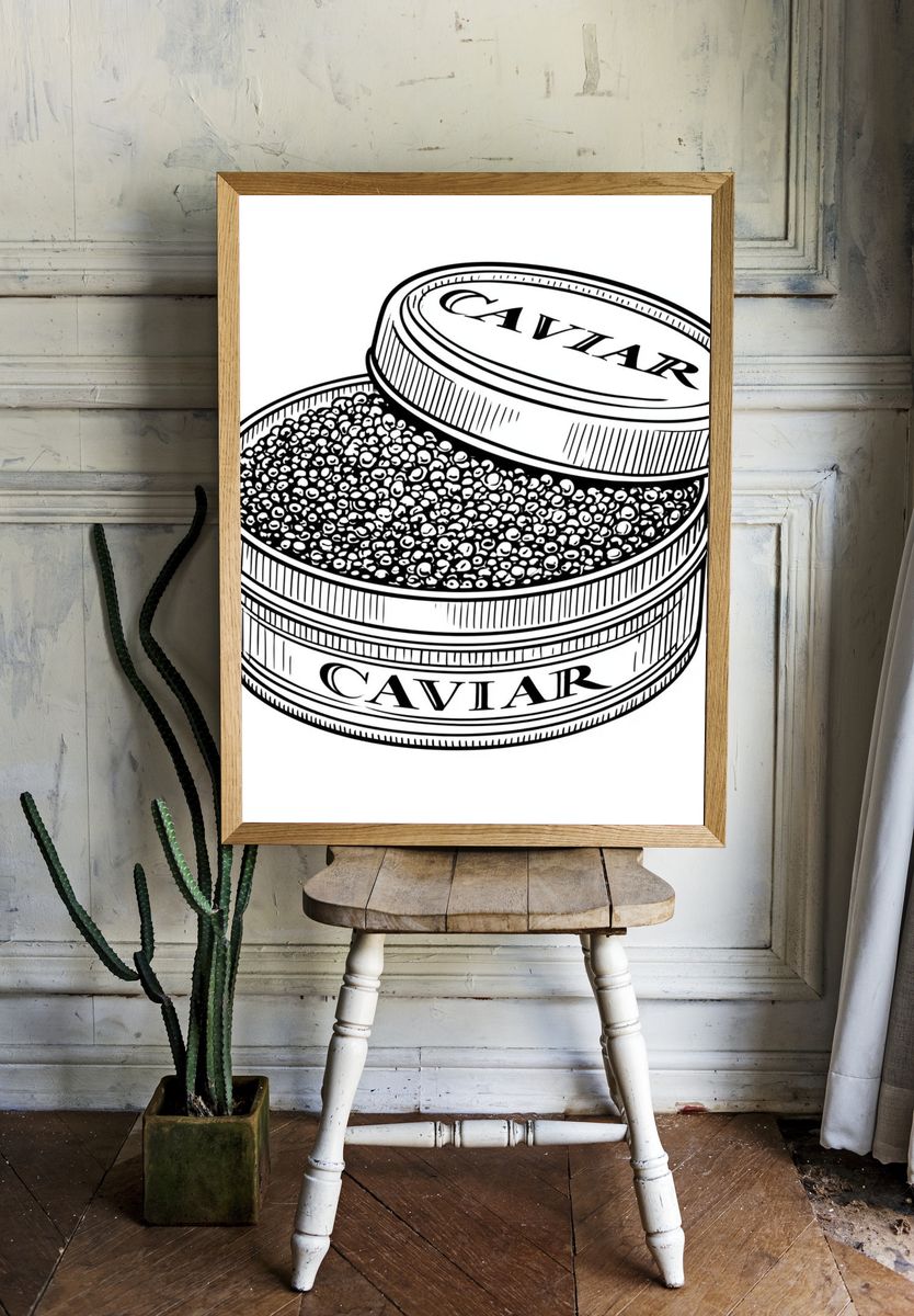 Caviar Tin Illustration Poster. — room view 1